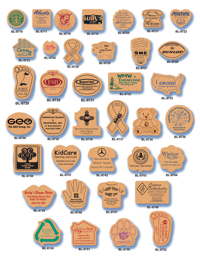 Cork Coasters - Shapes